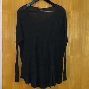 Uk2la | black long-sleeved crew neck oversized shirt | size XS